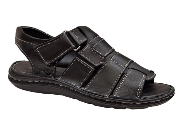 Sandale barbati casual din piele naturala negru GKR47N